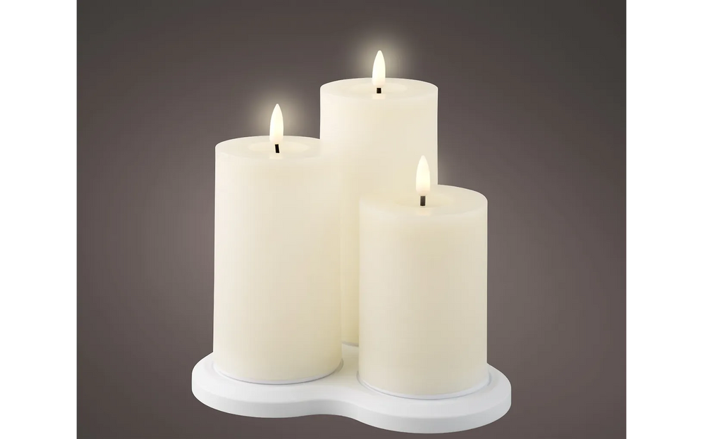 Lumineo uppladdningsbara vaxljus, 3 st, vita