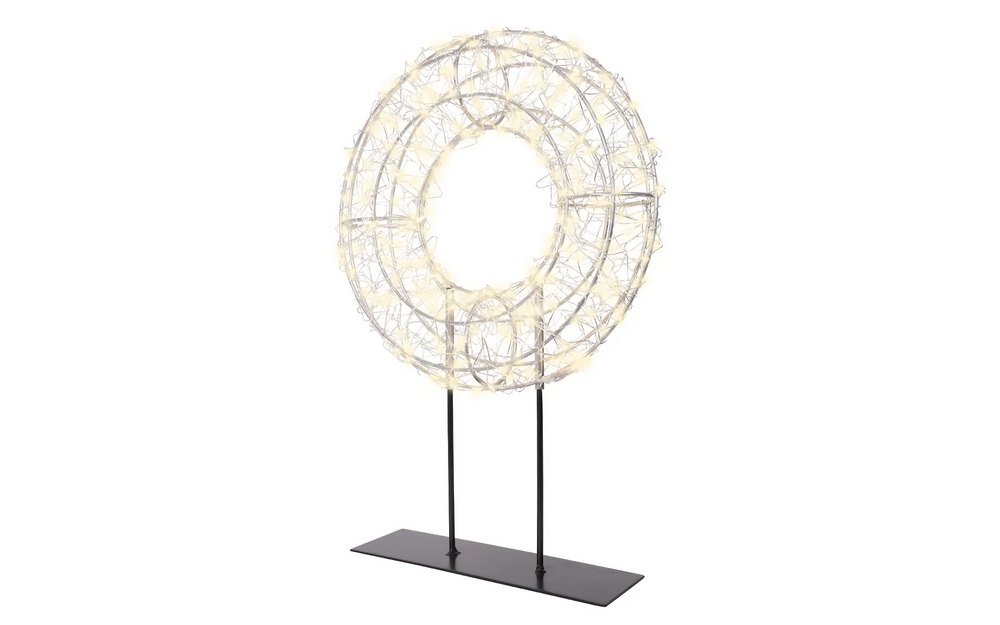 Lumineo pöytämallinen valokranssi, klassinen valkoinen