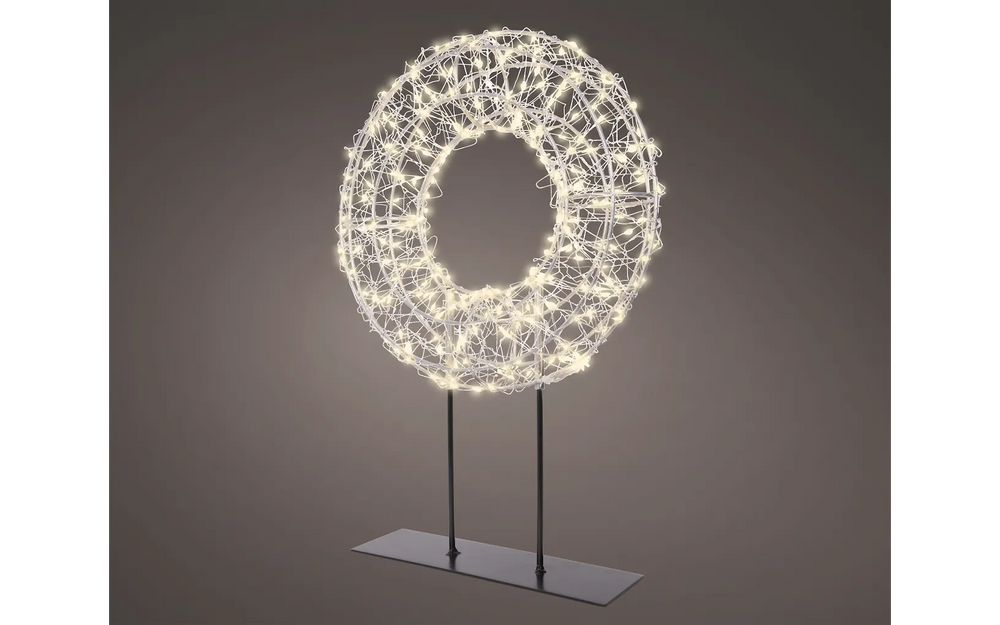 Lumineo pöytämallinen valokranssi, klassinen valkoinen