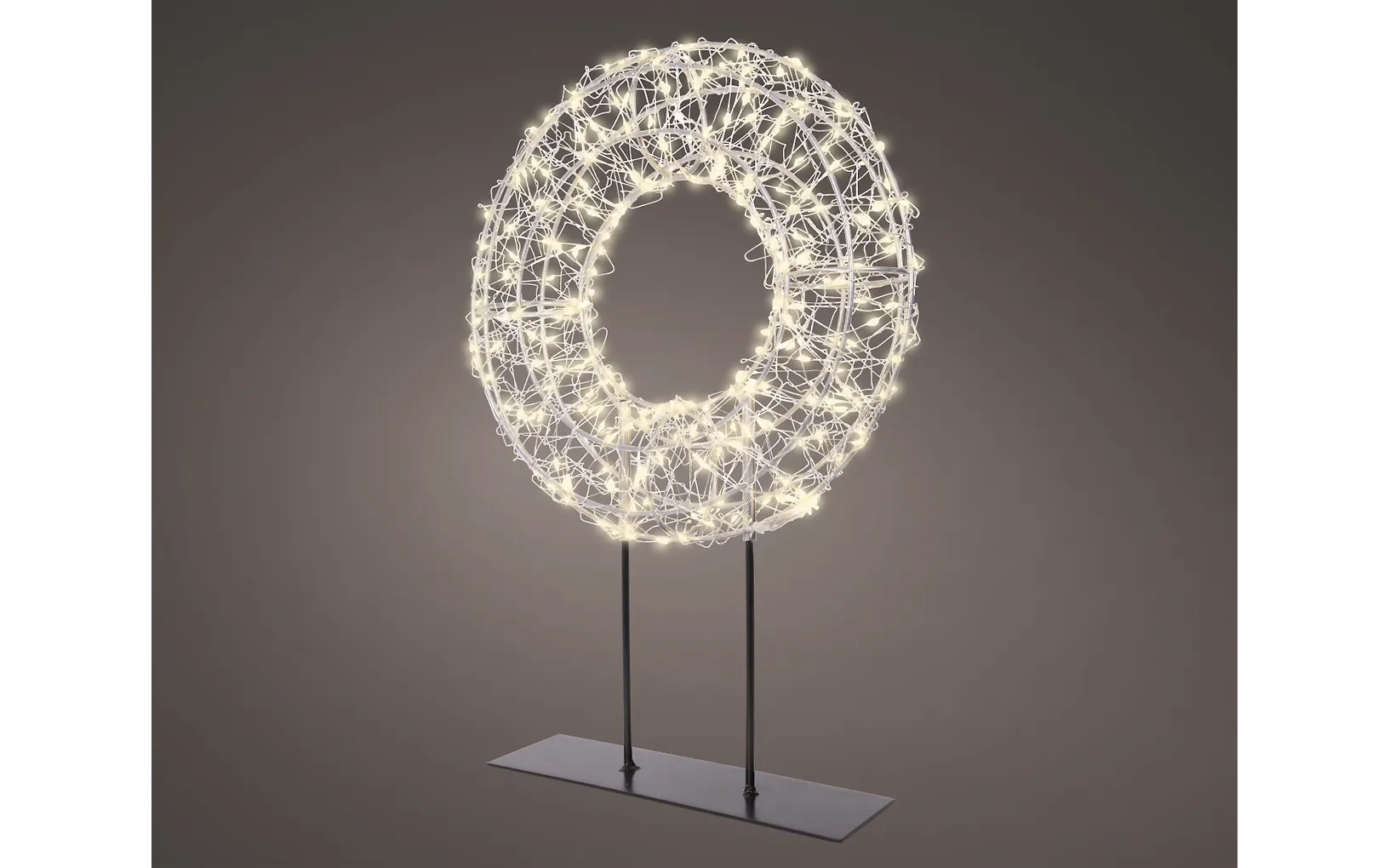 Lumineo pöytämallinen valokranssi, klassinen valkoinen