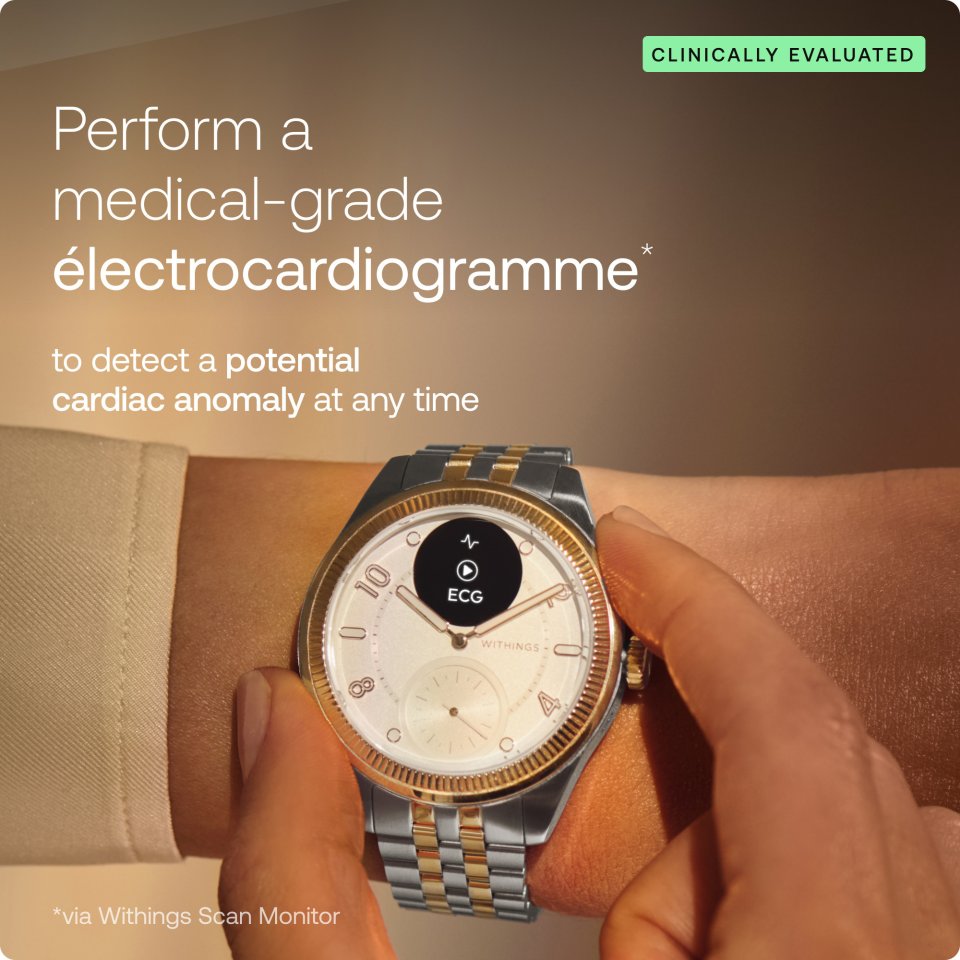 Withings Scanwatch Nova Brilliant älykello, 39 mm, kulta