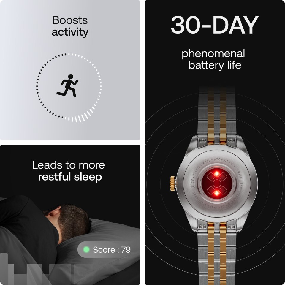 Withings Scanwatch Nova Brilliant älykello, 39 mm, kulta
