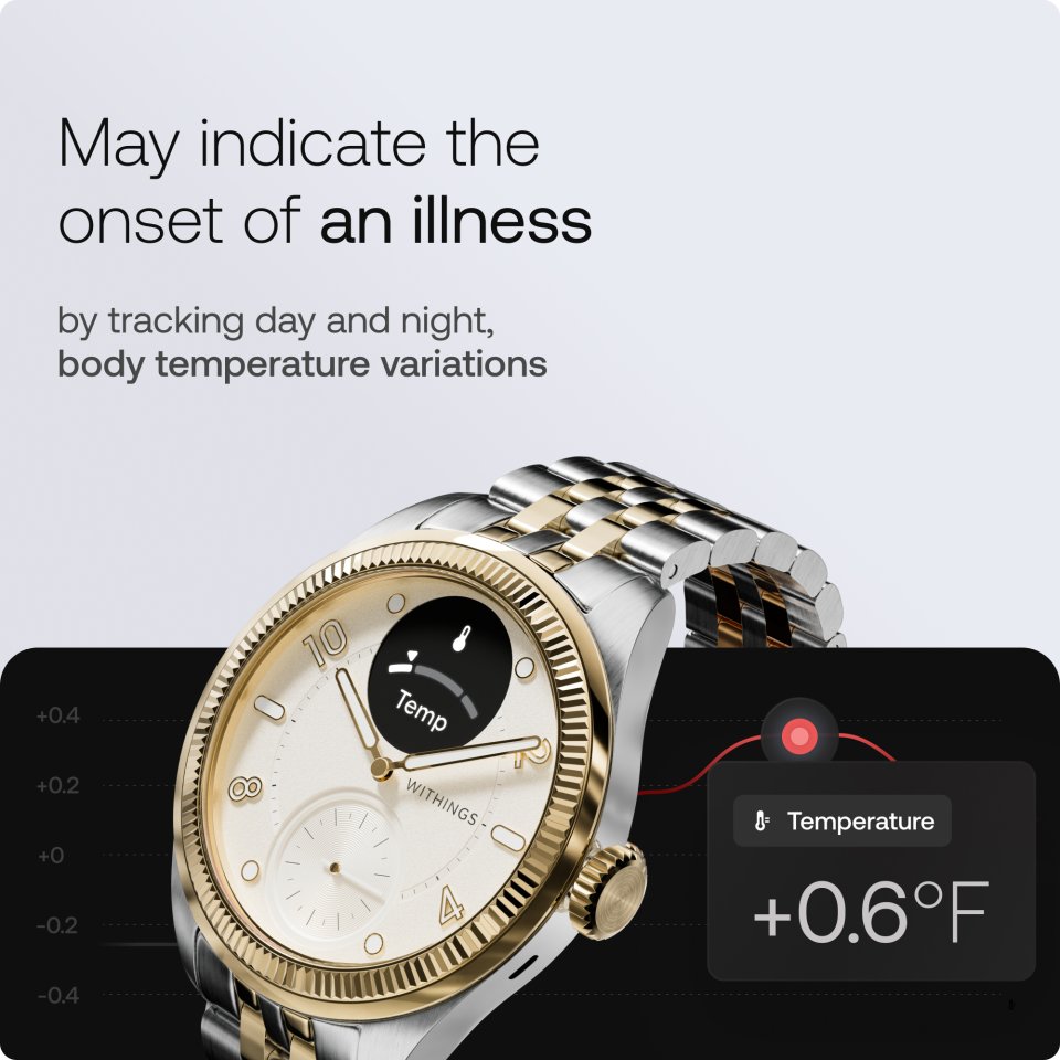 Withings Scanwatch Nova Brilliant älykello, 39 mm, kulta