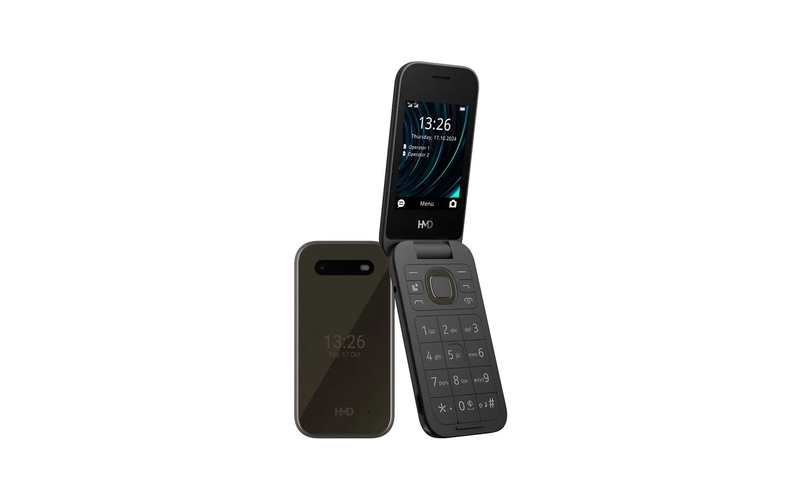 HMD 2660 Flip peruspuhelin, musta