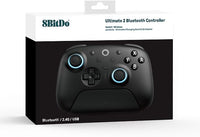 8BitDo Ultimate 2 Wireless BT peliohjain, PC/Switch, musta – kuva 10