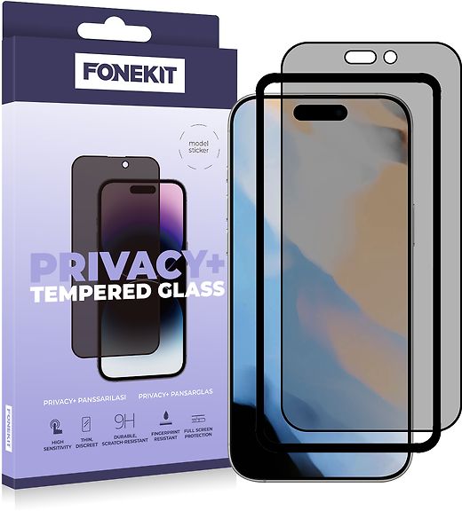 FoneKit Privacy+ Full Cover panssarilasi, iPhone 17 – 1
