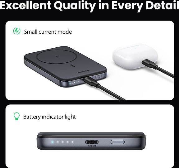 Ugreen Magnetic Wireless Power Bank varavirtalähde, 10 000 mAh – kuva 10