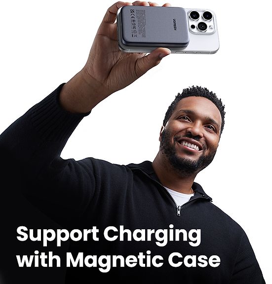 Ugreen Magnetic Wireless Power Bank varavirtalähde, 10 000 mAh – kuva 9