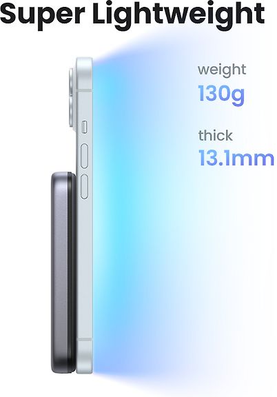 Ugreen Magnetic Wireless Power Bank varavirtalähde, 10 000 mAh – kuva 5