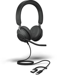 Jabra Evolve2 40 SE, USB C/A, MS Stereo headset