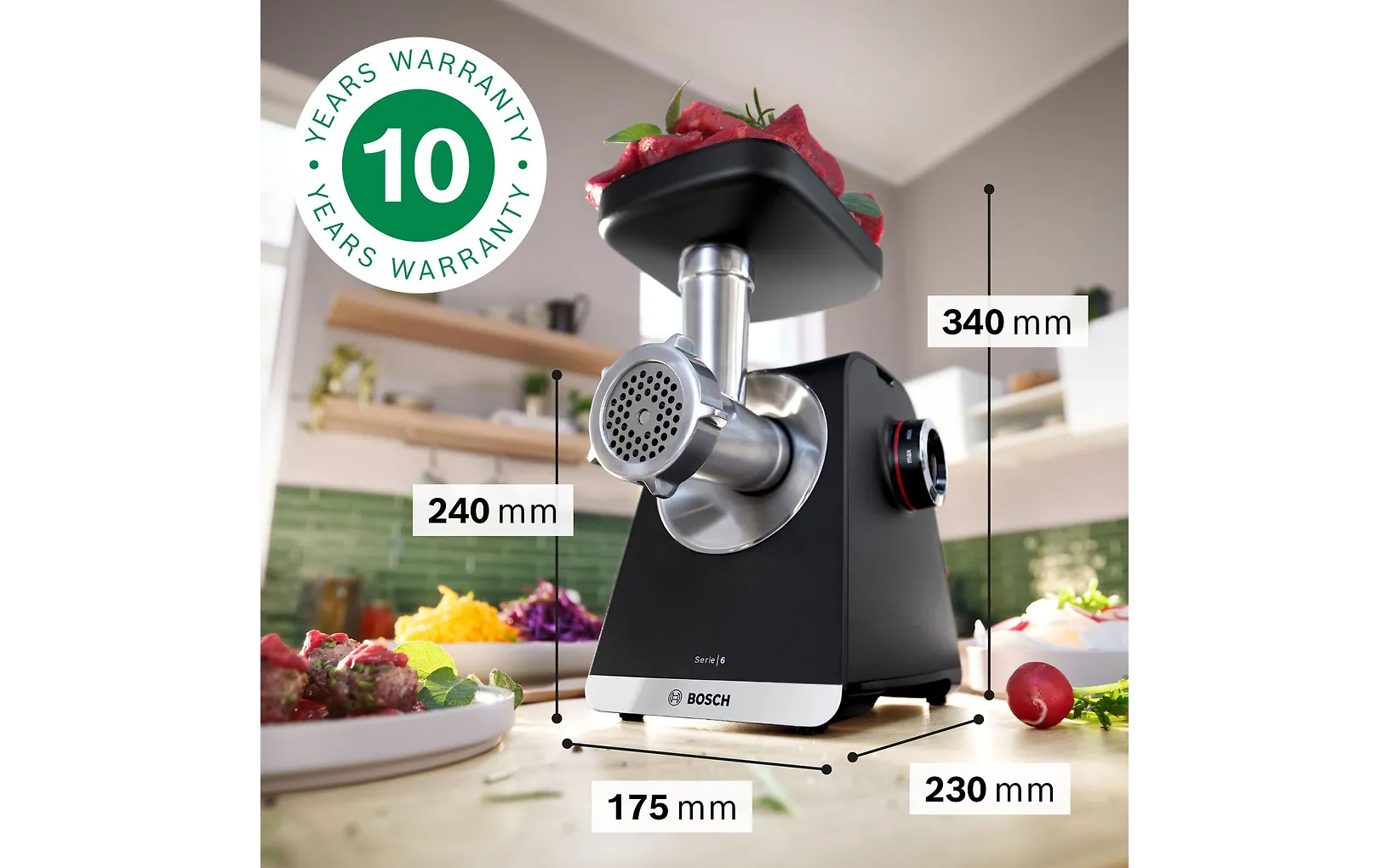 Bosch Serie 6 MultiPower MFWS682B lihamylly, 2100 W, musta