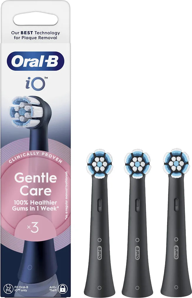 Oral-B iO Gentle Care Black -vaihtoharjat 3kpl, musta