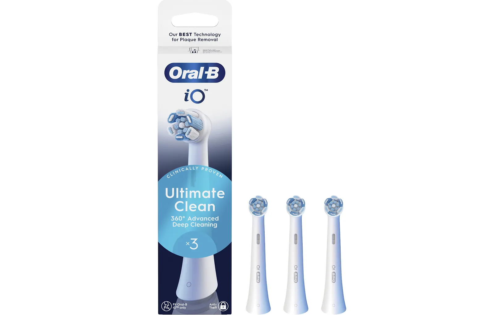 Oral-B iO Ultimate Clean reservborstar 3 st, vita