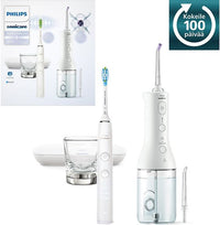 Philips Sonicare 9000 Diamond Clean sähköhammasharja + 3000 Power flosser hammasvälisuihku, valkoinen HX3886/41 – kuva 1