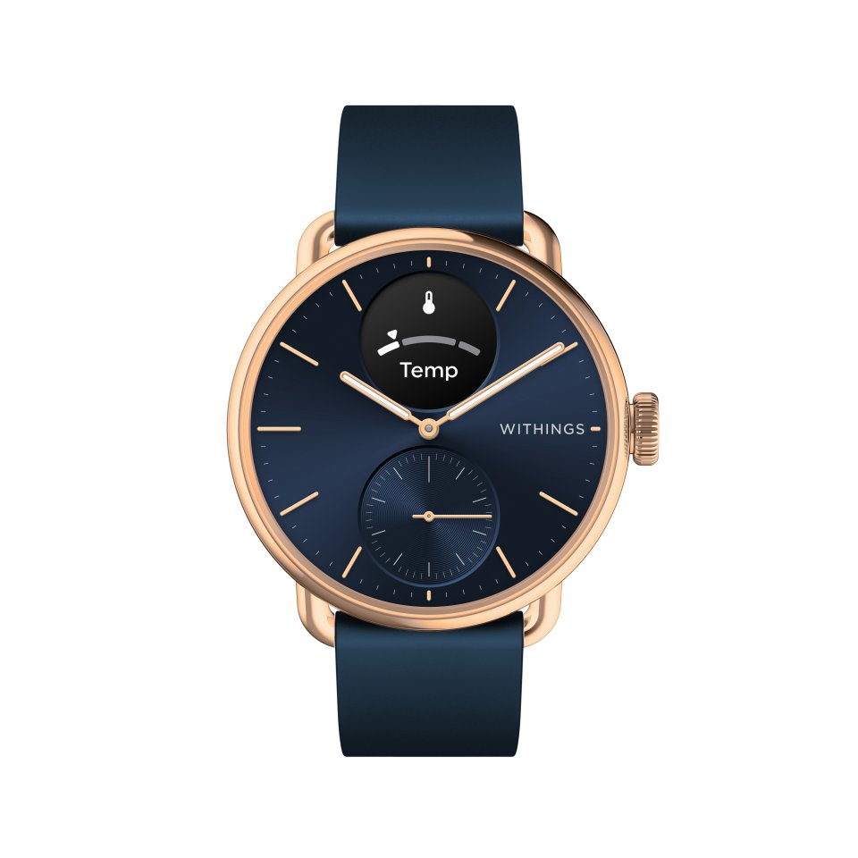 Withings Scanwatch 2 älykello, 38 mm, sininen/ruusukulta