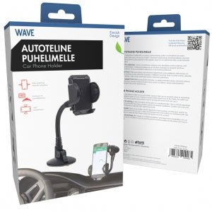 WAVE AUTOTELINE PUHELIMELLE, 2IN1, MUSTA