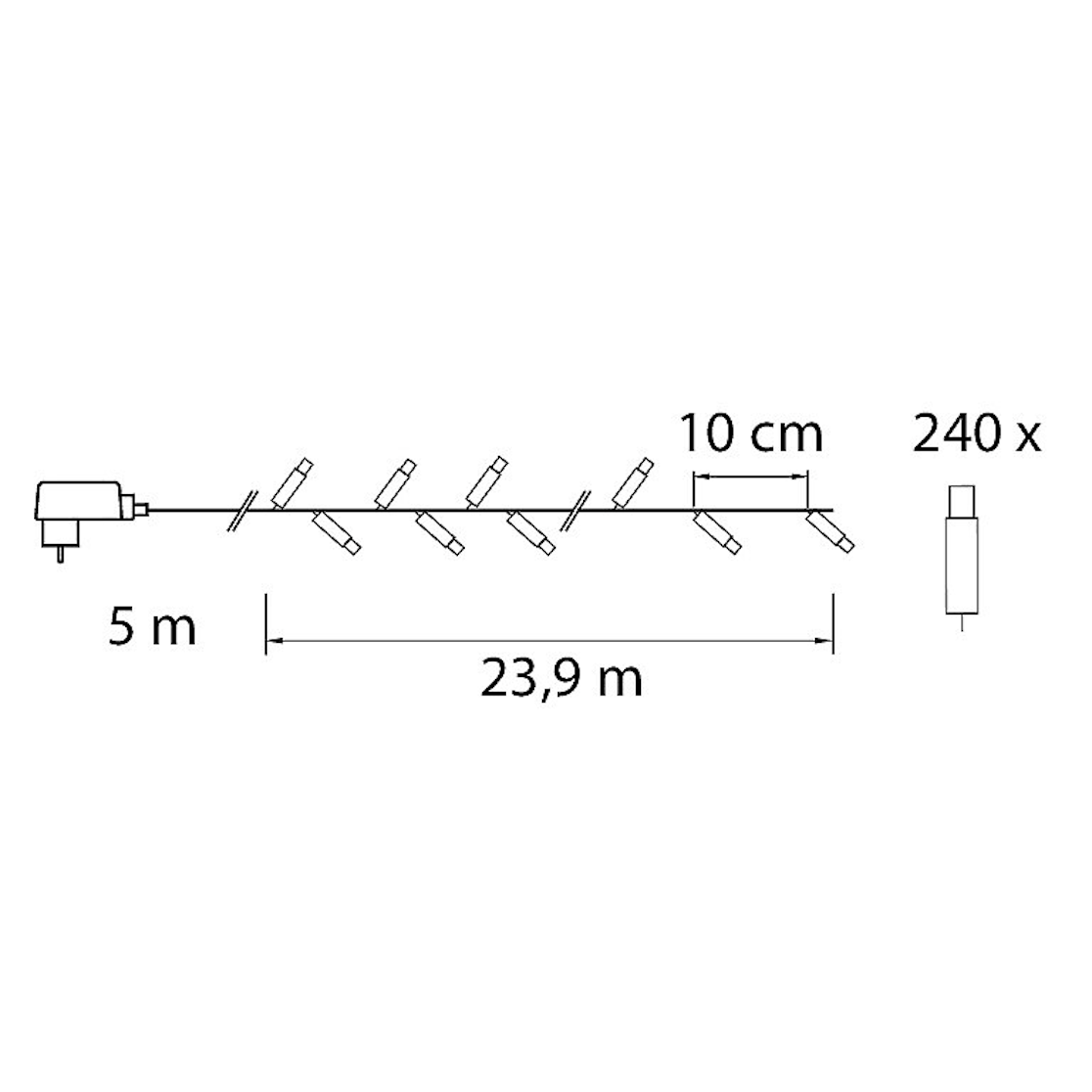 Ljusset Airam SmartHome 24m 240 LED varm/ljusvit