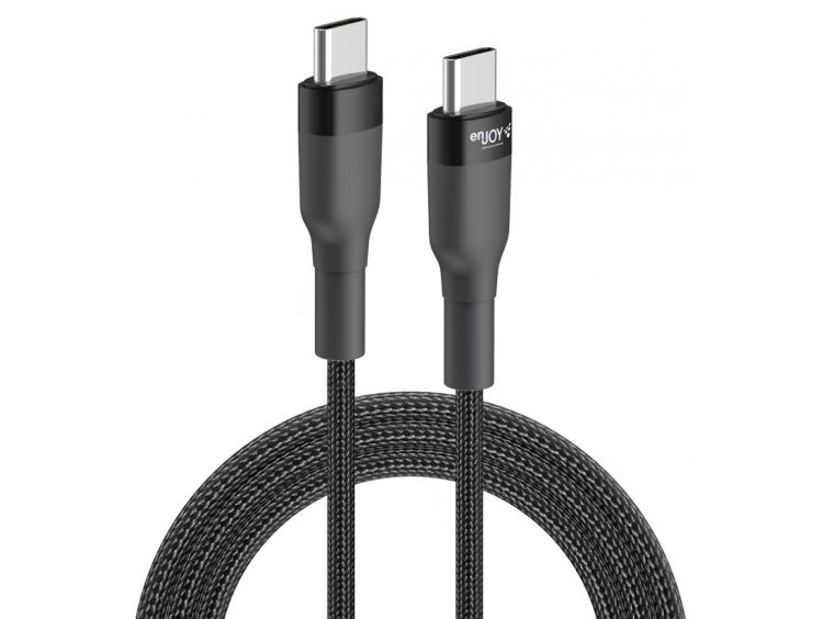 ENJOY flätad USB-C - USB-C snabbladdningskabel, 1 m