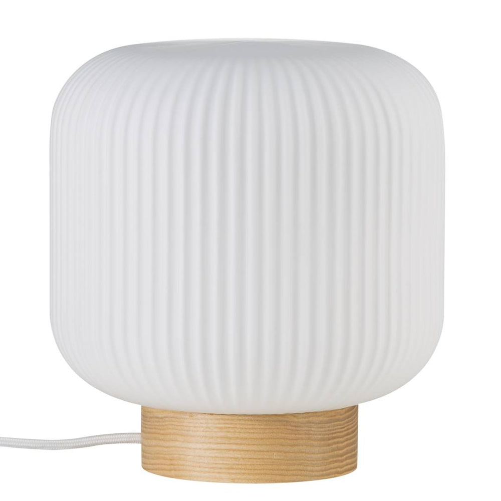 Milford bordslampa opal/träfärg