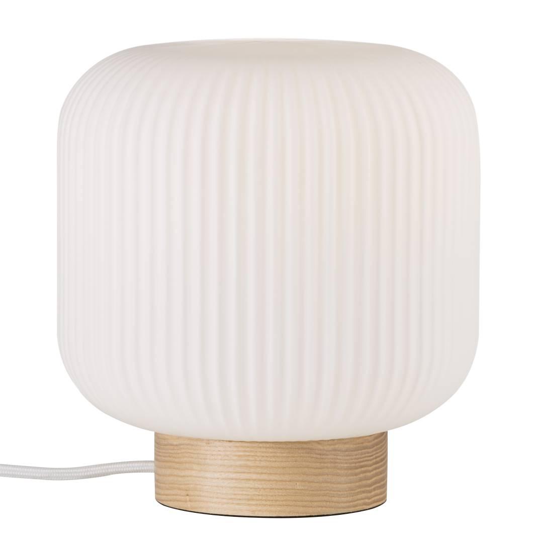 Milford bordslampa opal/träfärg
