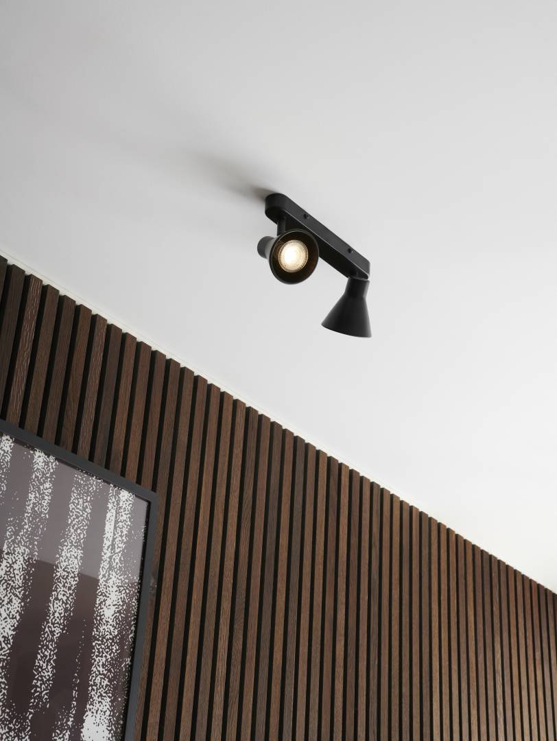 Eik 2-delad spotlight mattsvart
