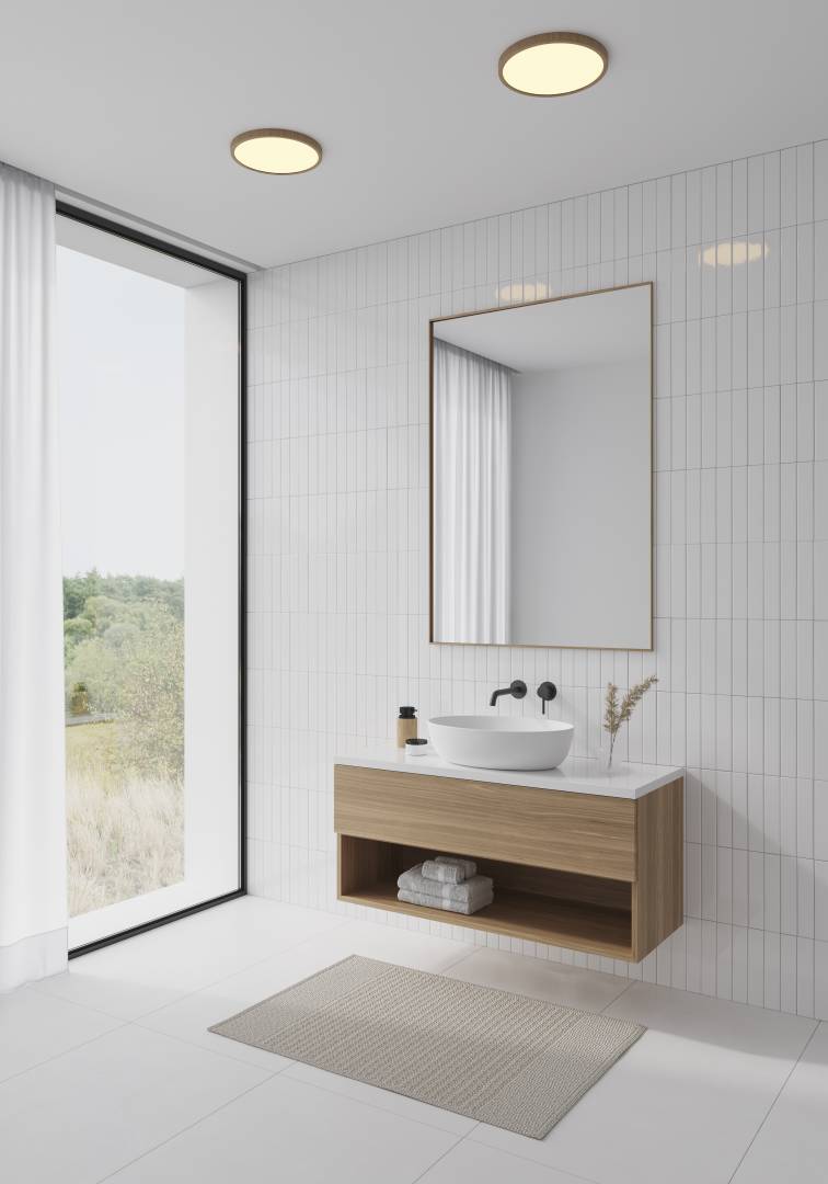 Oja 29 IP54 2700K Dim LED-plafond träfolie