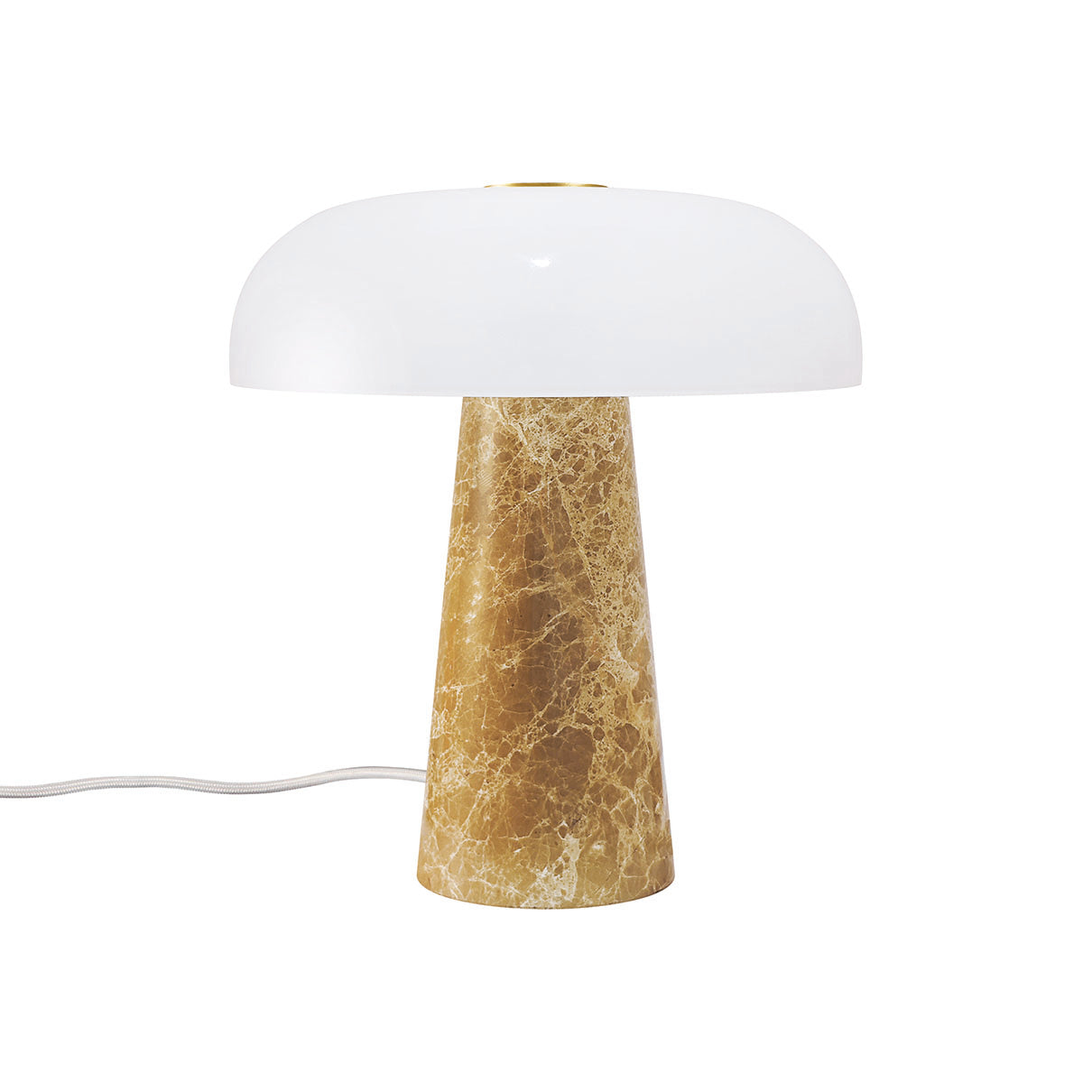 Glossy mini bordslampa beige