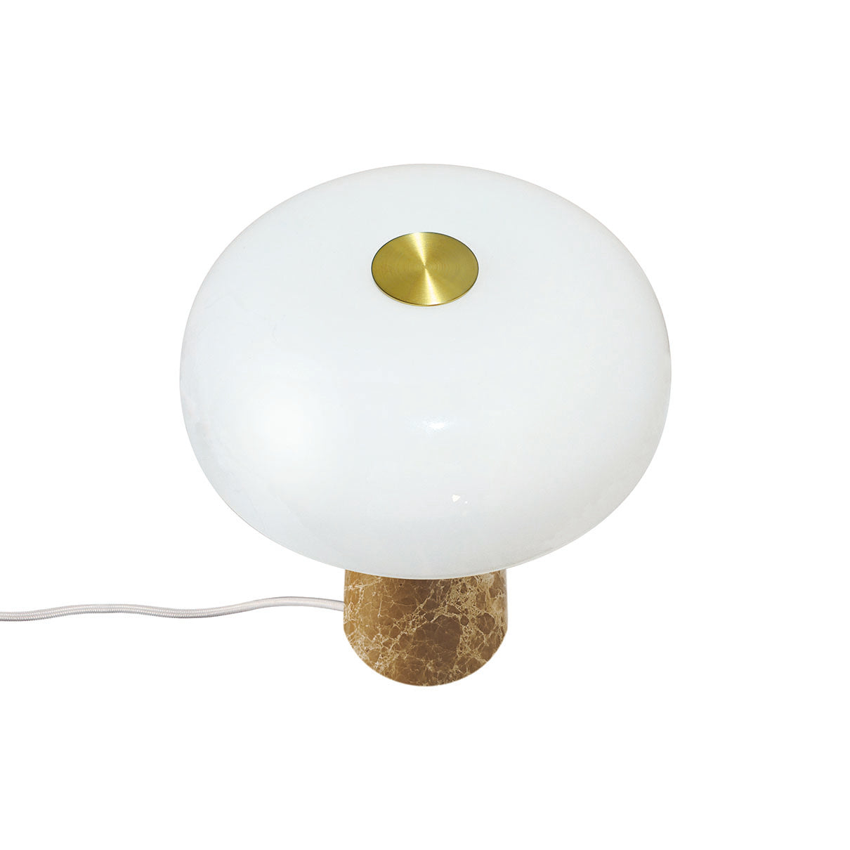 Glossy mini bordslampa beige