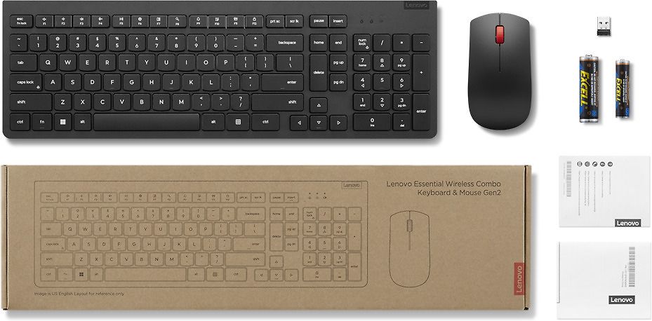 Lenovo Essential Wireless Combo Keyboard &amp; Mouse Gen2 tangentbord och mus