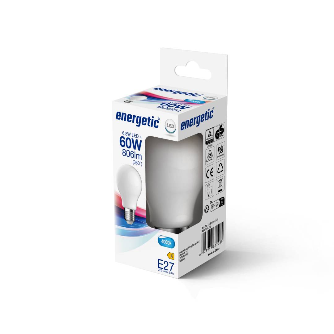 E27 A60 4000K 806lm opaali