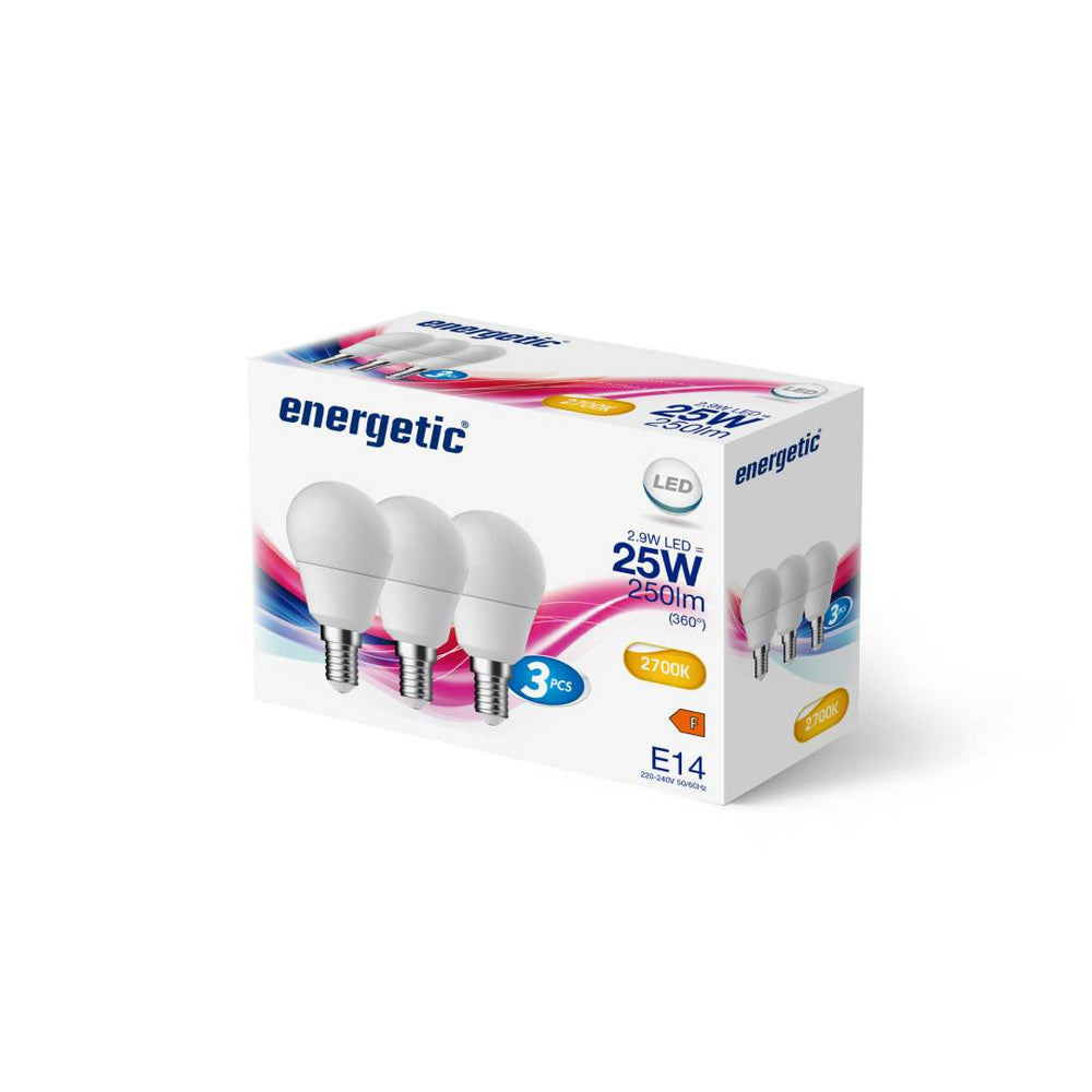 E14 G45 2700K 250lm huurrettu 3-pack