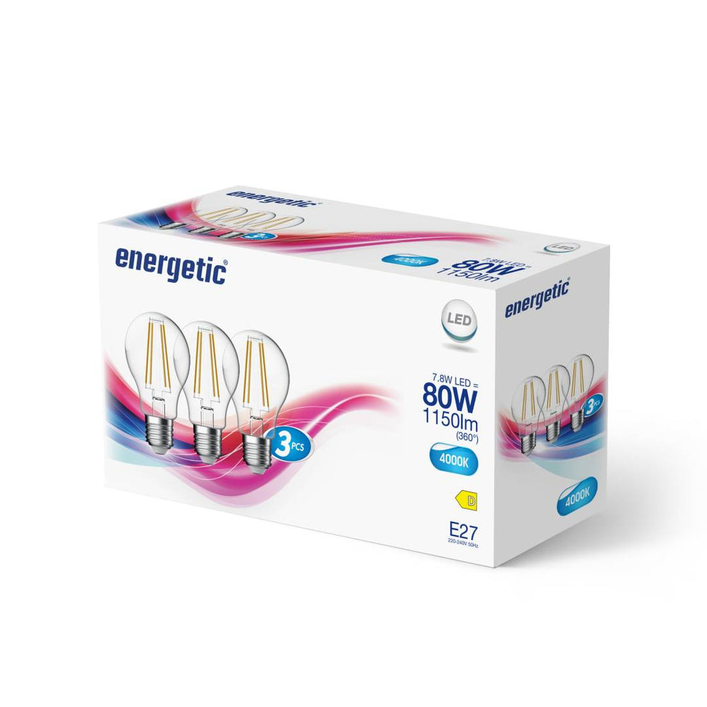 E27 A60 4000K 1150lm kirkas 3-pack