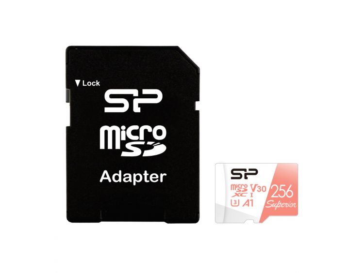 Silicon Power Superior V30 256GB microSDXC -kortti (SD-adapterilla)