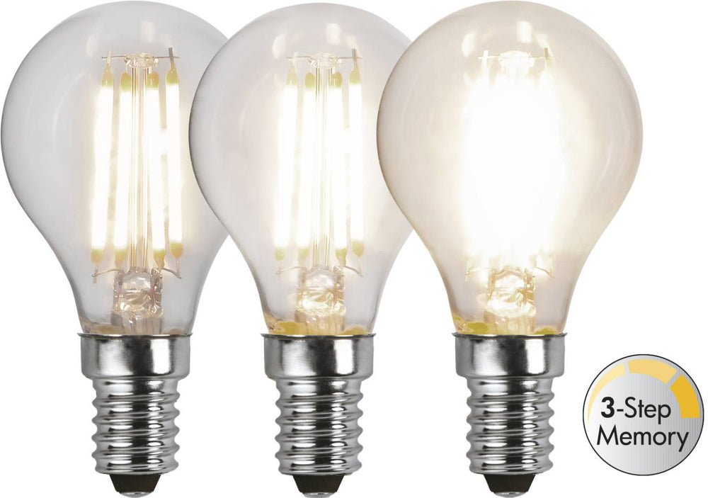 Star trading LED-lampa E14 P45 Klart 3-stegsdimbar 3000K