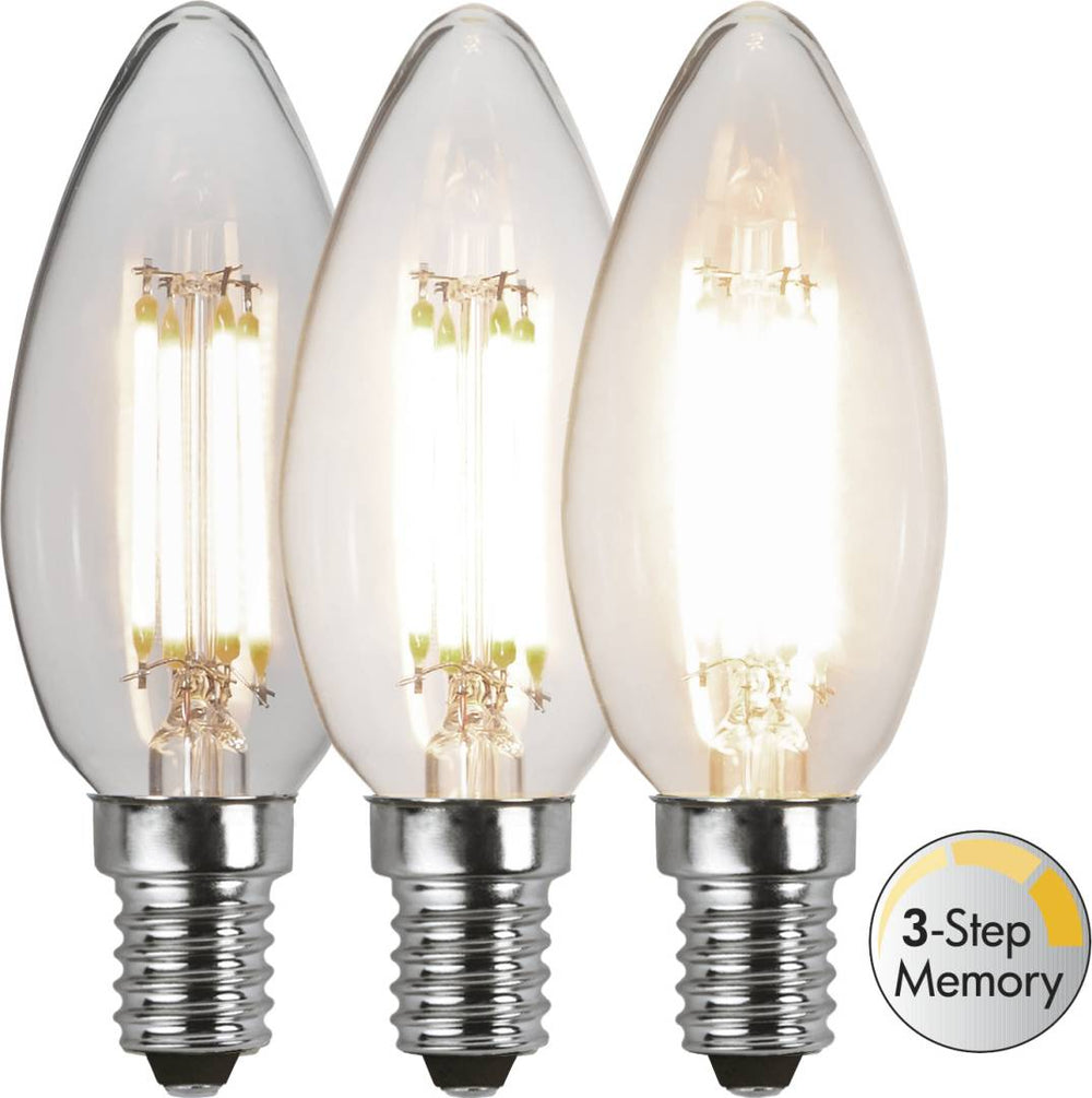 Star trading LED-lamppu E14 C35 Clear 3-step memory 3000K