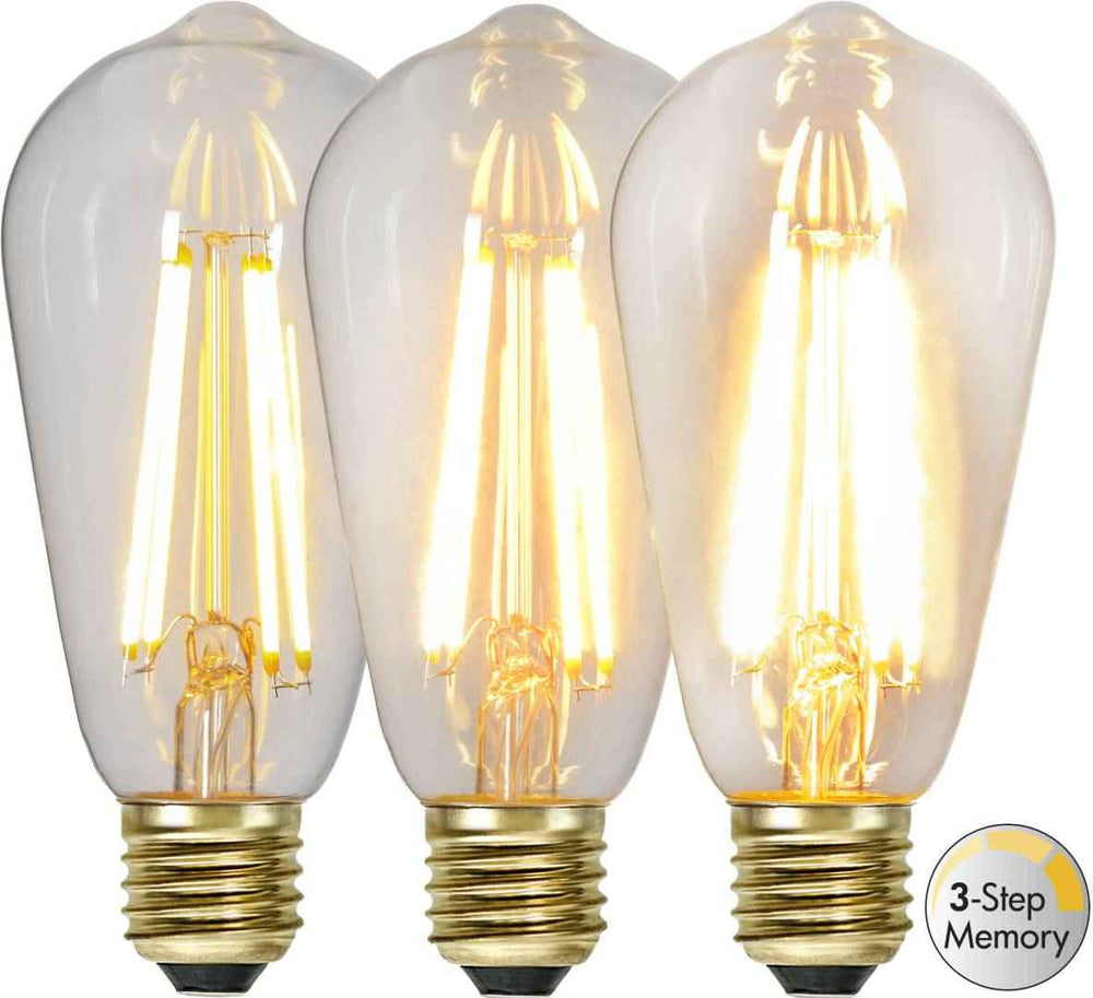 Star Trading LED-lamppu E27 ST64 Soft Glow 3-step memory 2100K