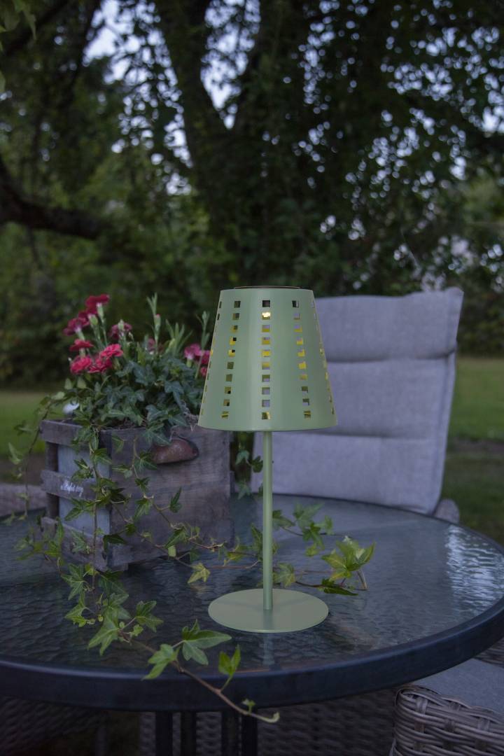Sola aurinkokennopöytävalaisin 35 cm vihreä