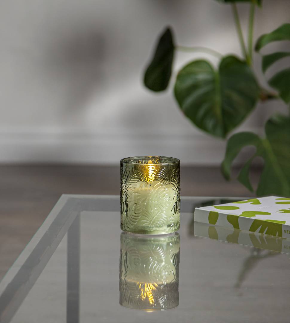 Star trading Flamme Leaf LED-bordslykta 10 cm grön