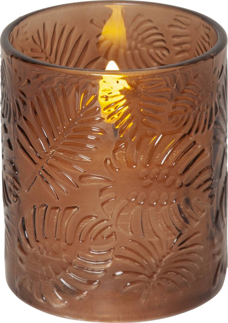 Star Trading Flamme Leaf LED-bordslykta 10 cm brun