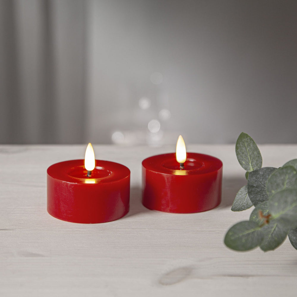 Flamme Flow LED tuikku 7cm punainen 2-pack