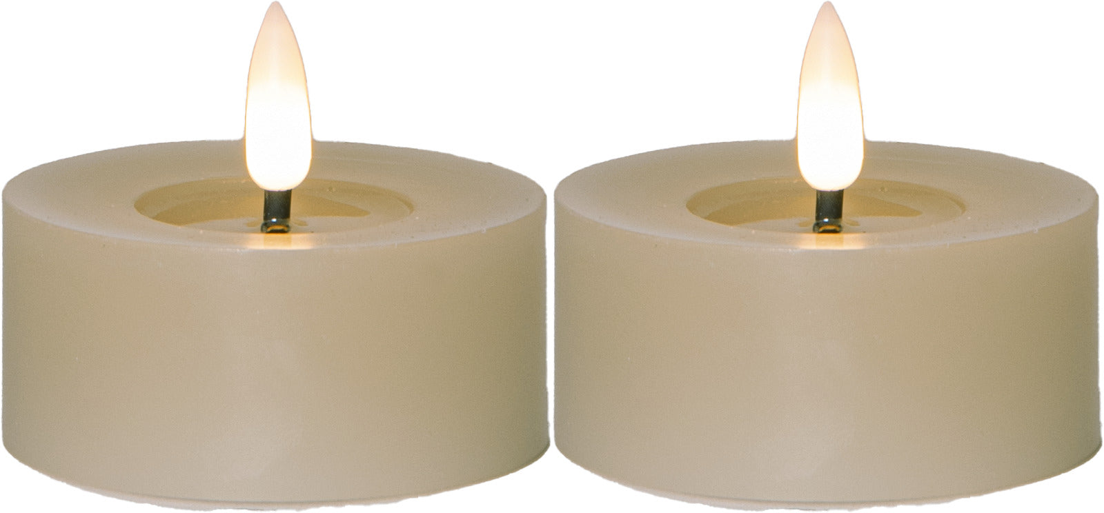 Flamme Flow LED tuikku 7cm beige 2-pack