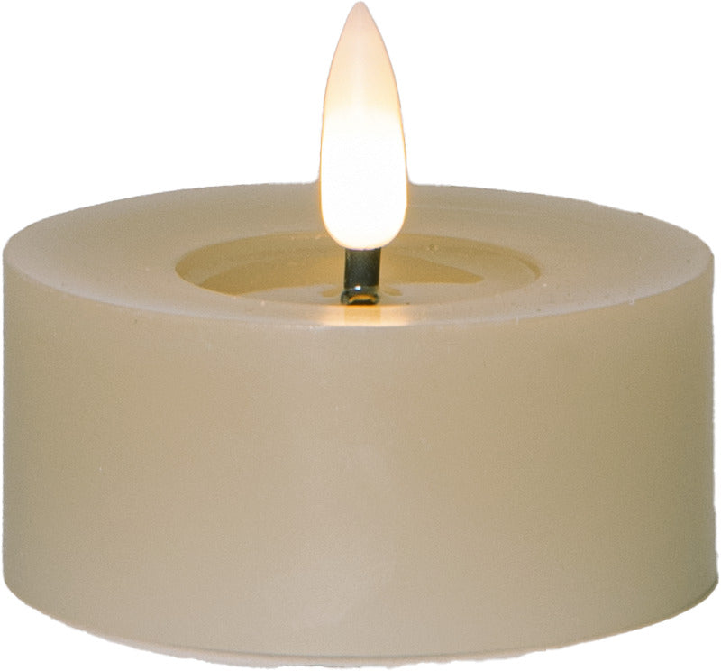 Flamme Flow LED tuikku 7cm beige 2-pack