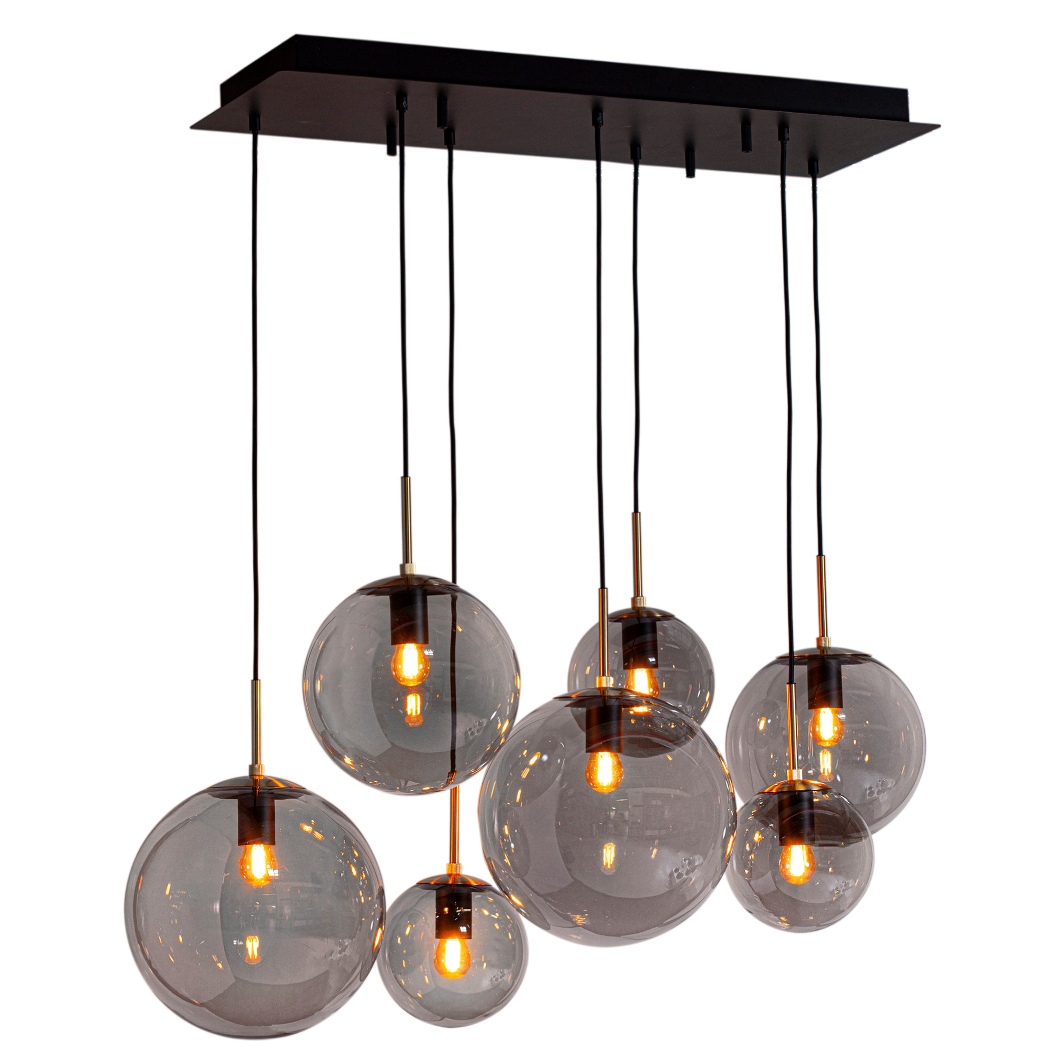 Laura taklampa 7-låg 153cm svart / rökgrå