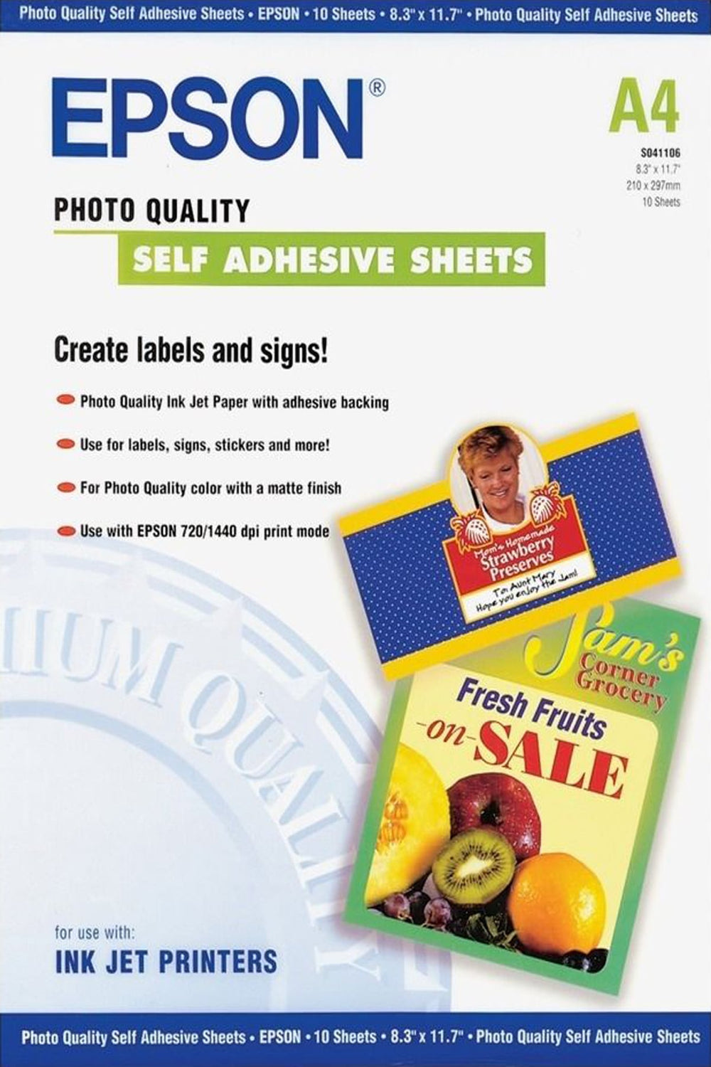 Epson Self Adhesive Photo Paper A4 -itsekiinnittyvä arkki