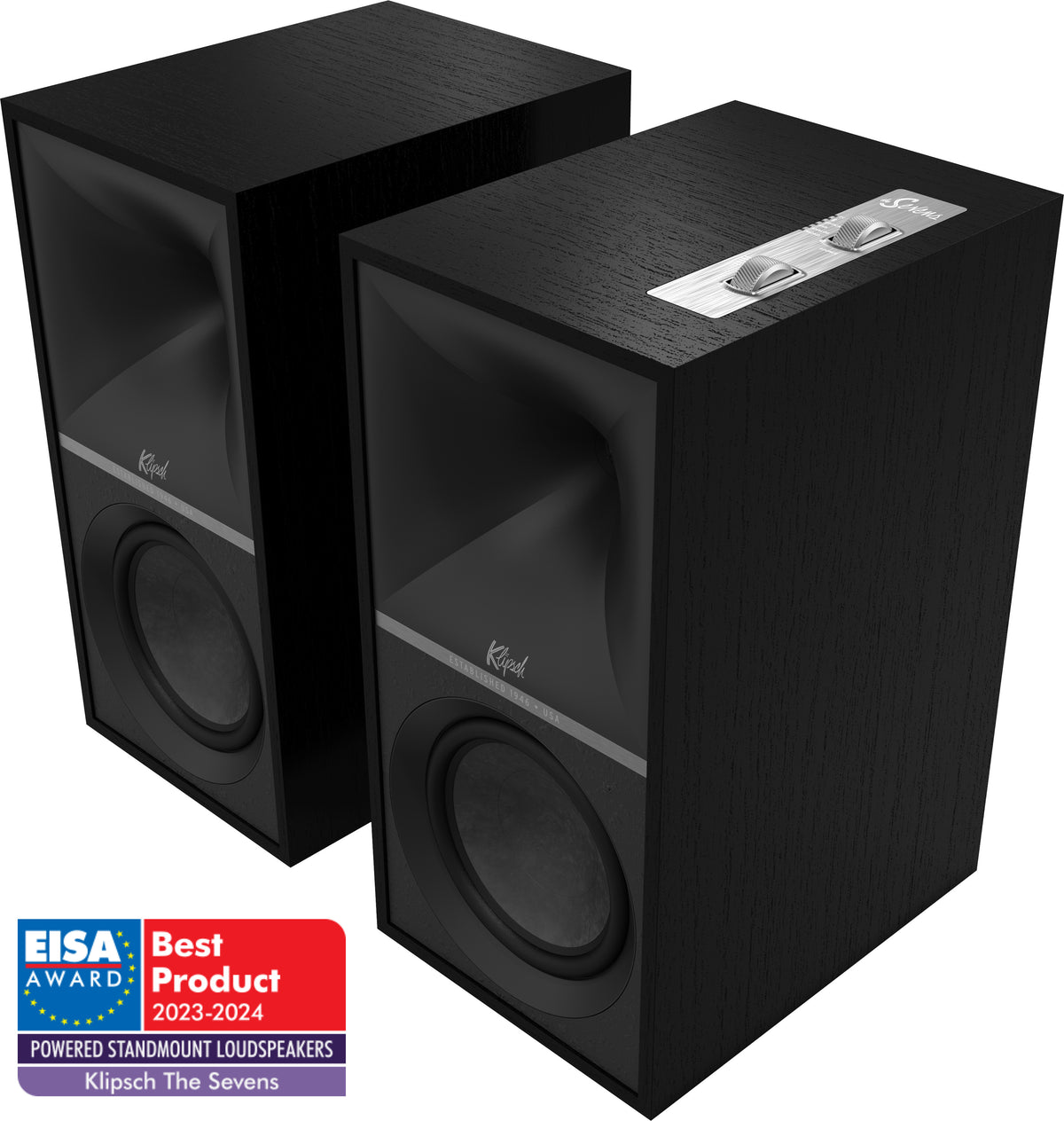 Klipsch The Sevens aktiivikaiutinpari, musta – kuva 1