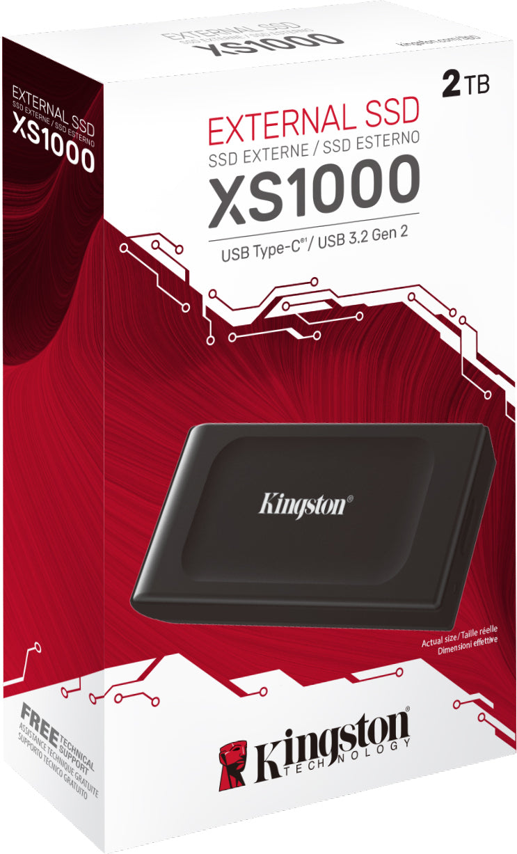 Kingston XS1000 -ulkoinen SSD-levy, 2 Tt, musta – kuva 6