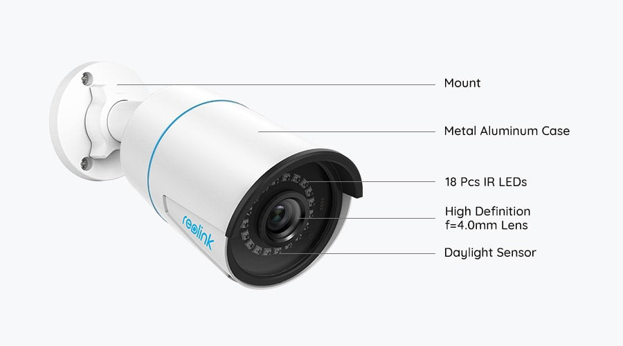 Reolink RLC-510A 5MP bullet AI PoE utomhuskamera (vit)