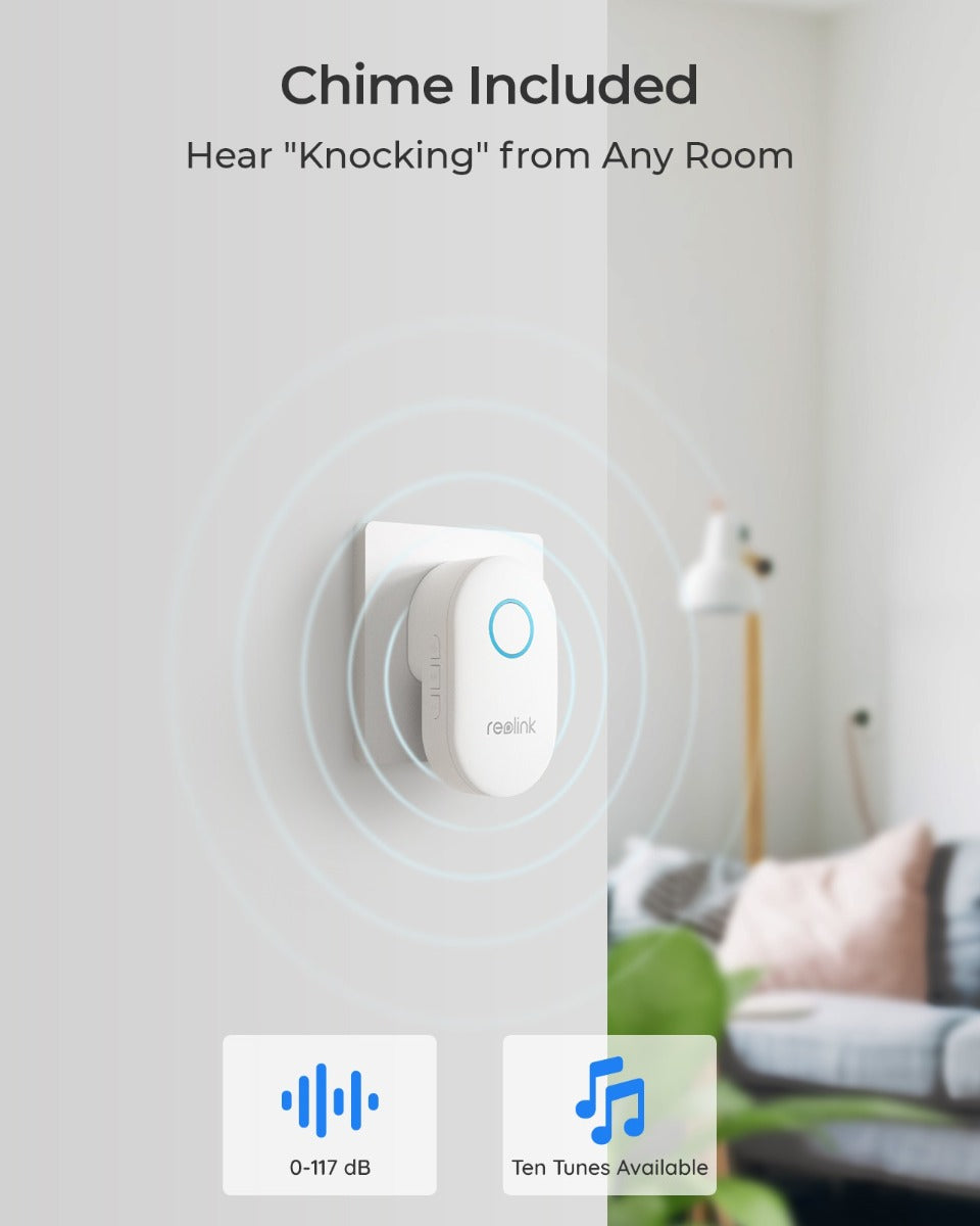 Reolink Video Doorbell WiFi 5MP smart dörrklocka kamera med klocka