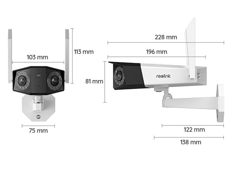 Reolink Duo 2 WiFi 2x8MP AI utomhuskamera med LED-spotlights