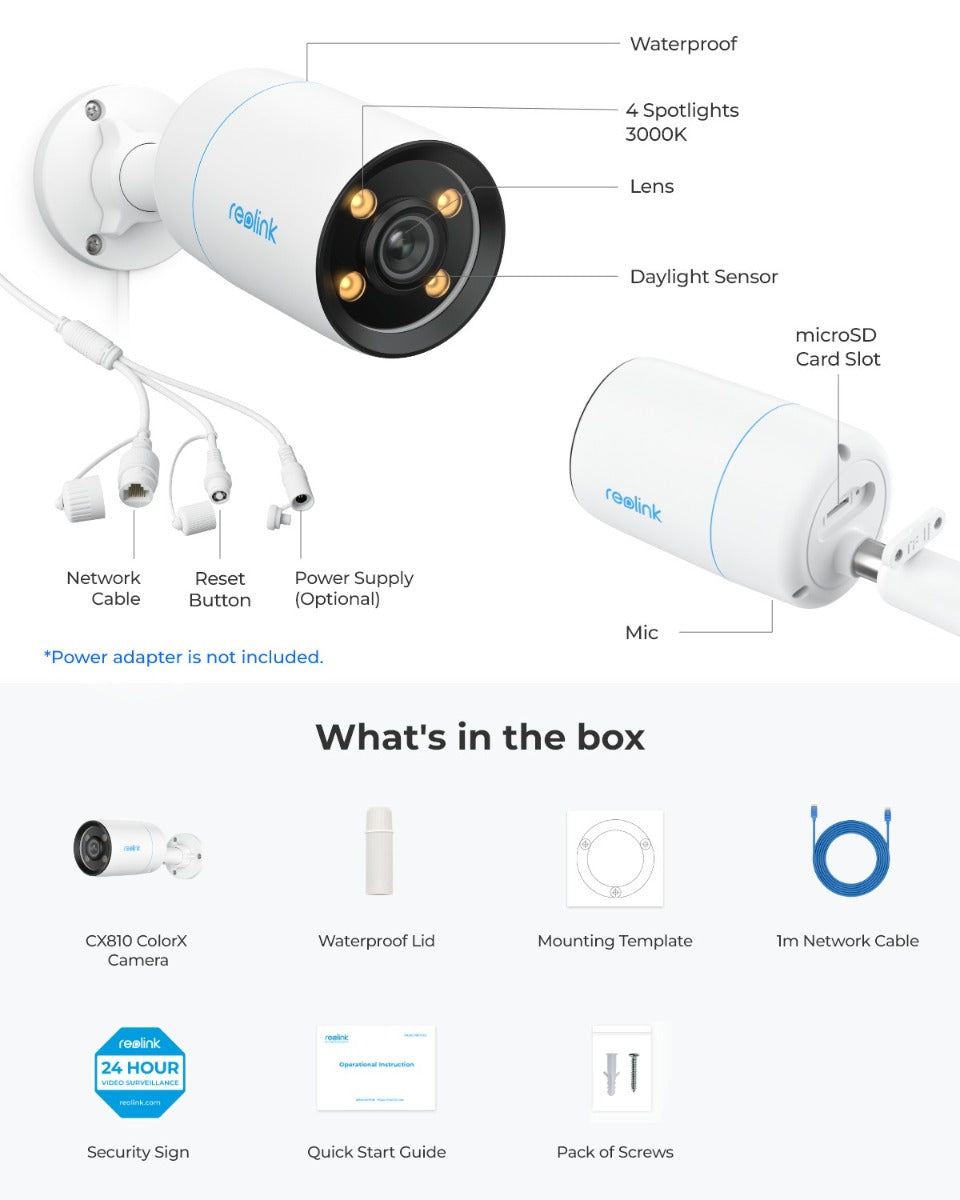 Reolink CX810 8MP bullet PoE-kamera för utomhusbruk